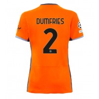 Fotbalové Dres Inter Milan Denzel Dumfries #2 Dámské Alternativní 2023-24 Krátký Rukáv